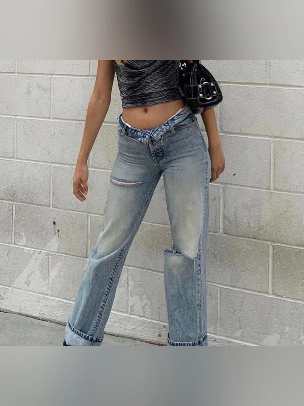 Revice Mixtape 2000's Folded Down Waistband Stone Washed Jeans Size 26 NEW
